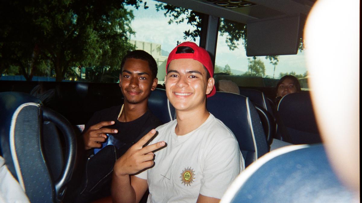 Students on a bus