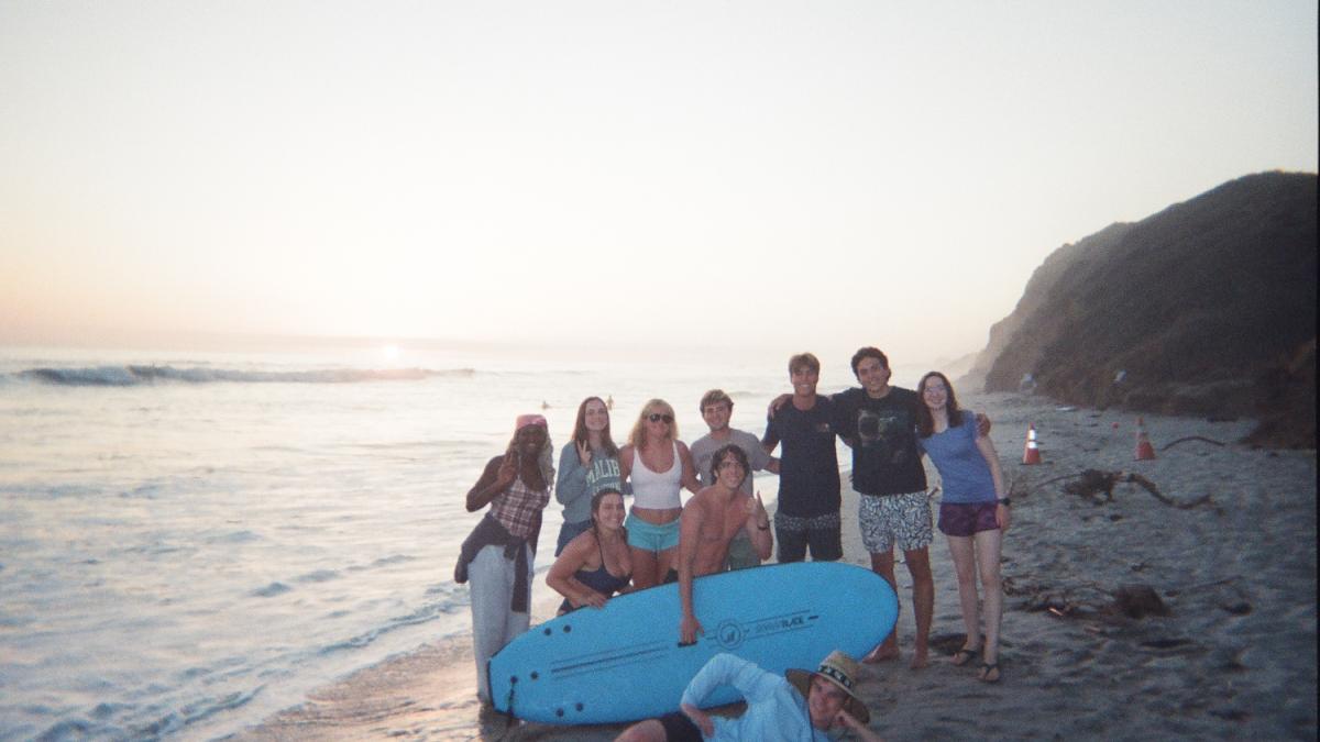 Students on the beach