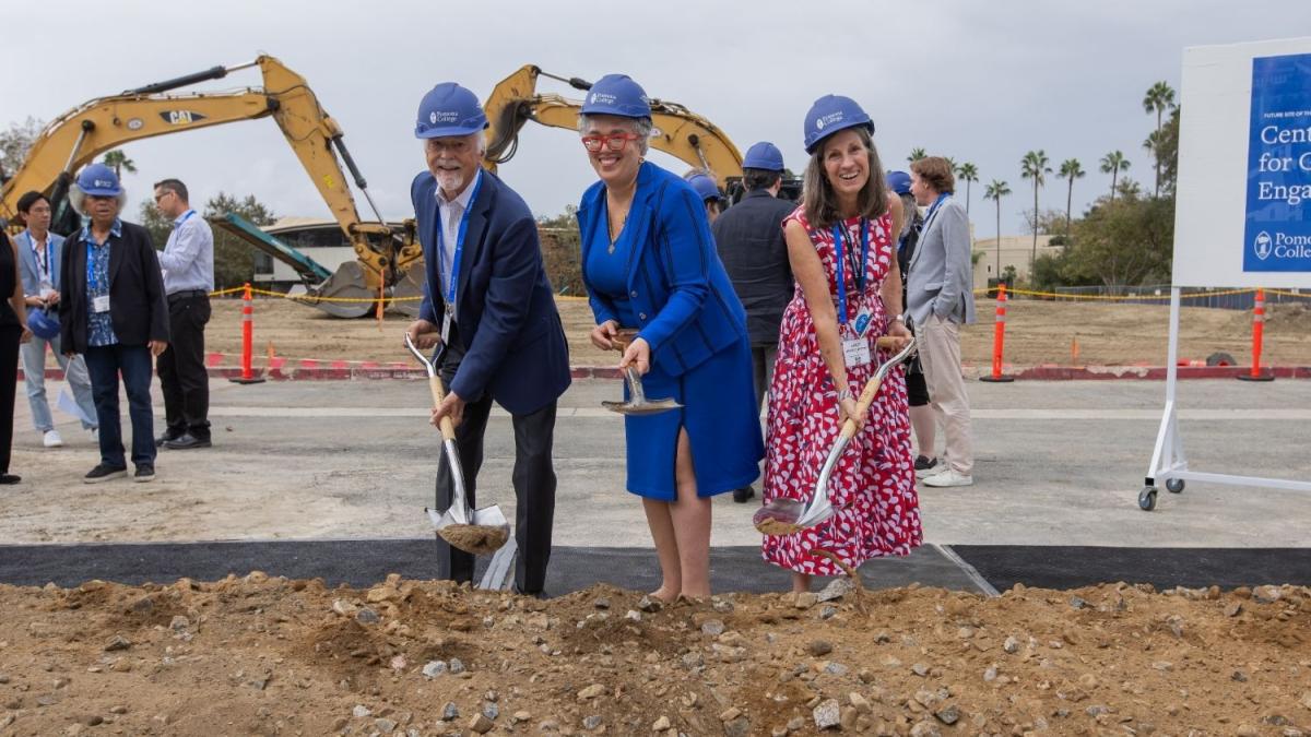 President Starr and Trustees Draper and Benton at CGE groundbreaking