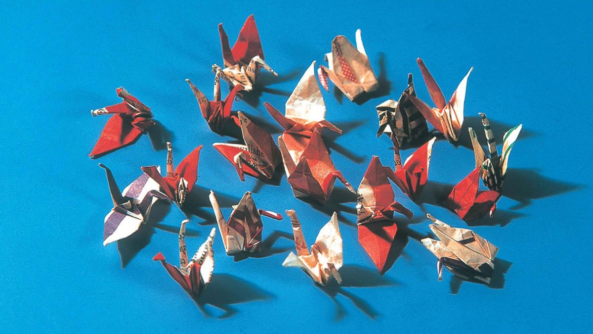 Paper cranes made by Sadako Sasaki