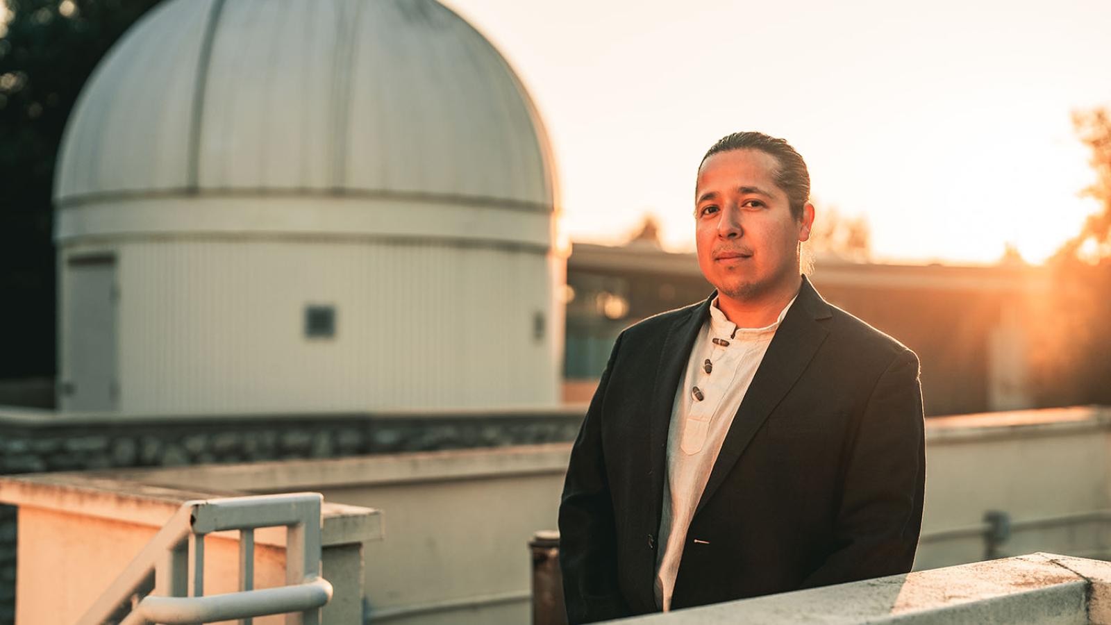 Jorge Moreno with Telescope