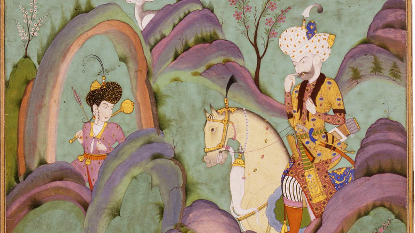 Khusraw Beholding Shirin Bathing, India, Deccan, Hyderabad, c. 1720-1740. The David Collection, Copenhagen, Denmark.