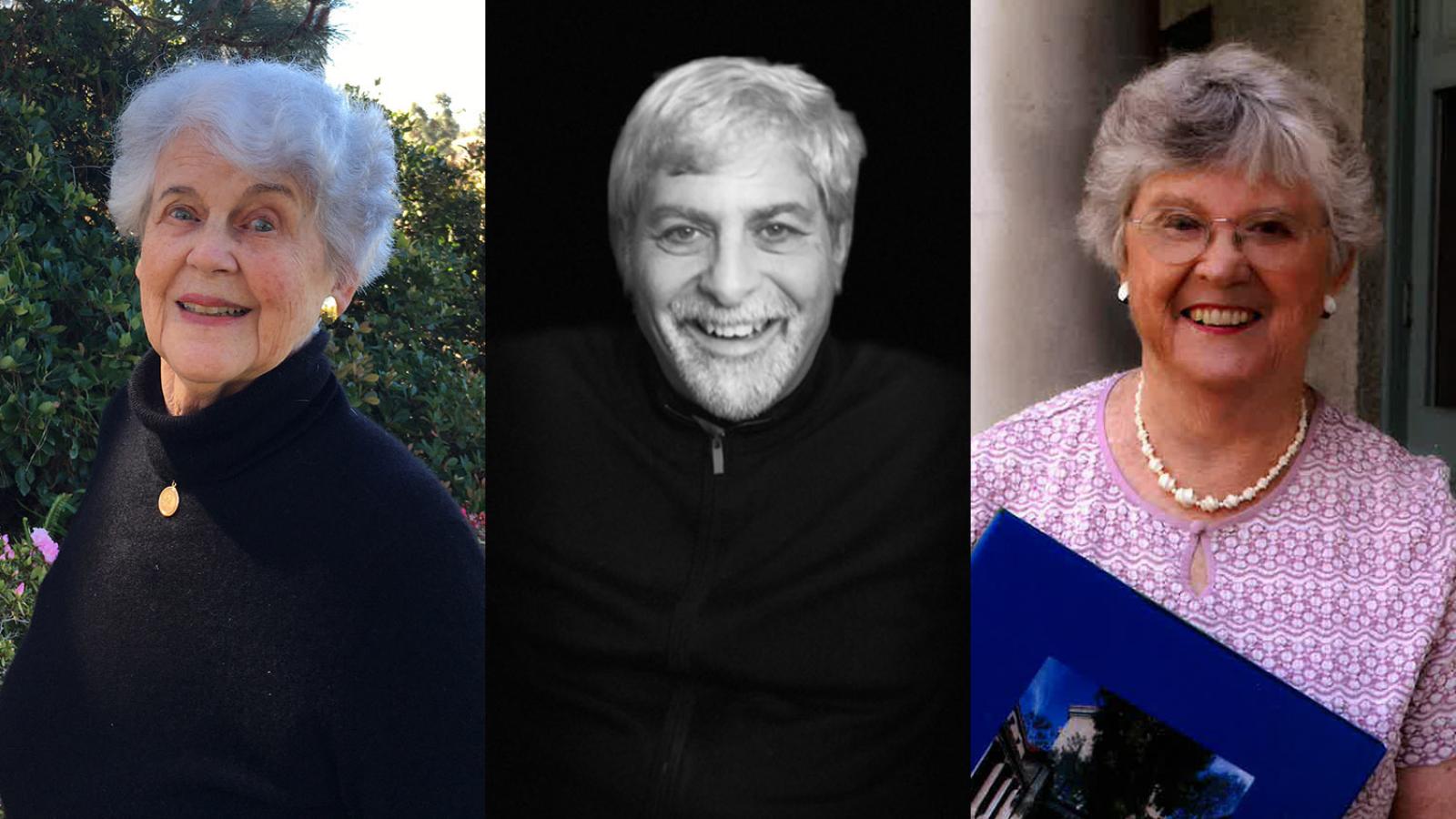 Headshots of three distinguished service alumni honorees