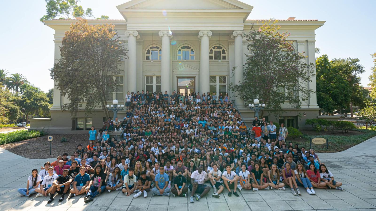 first year students sitting in front of Carnegie Hall, class of 26