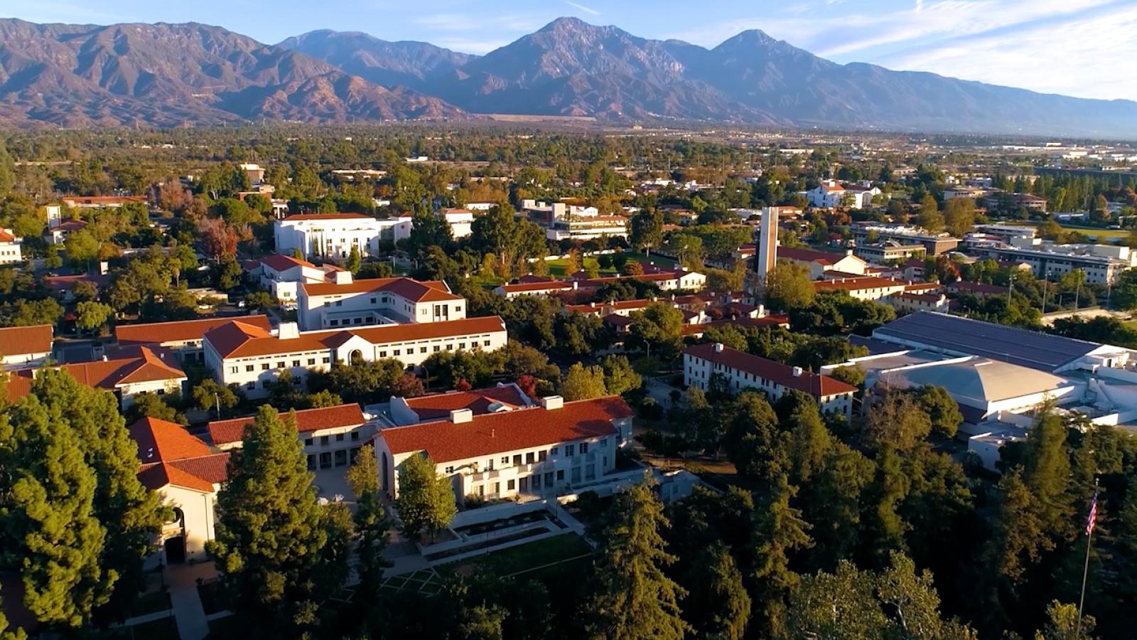 aerial shot of Pomona College