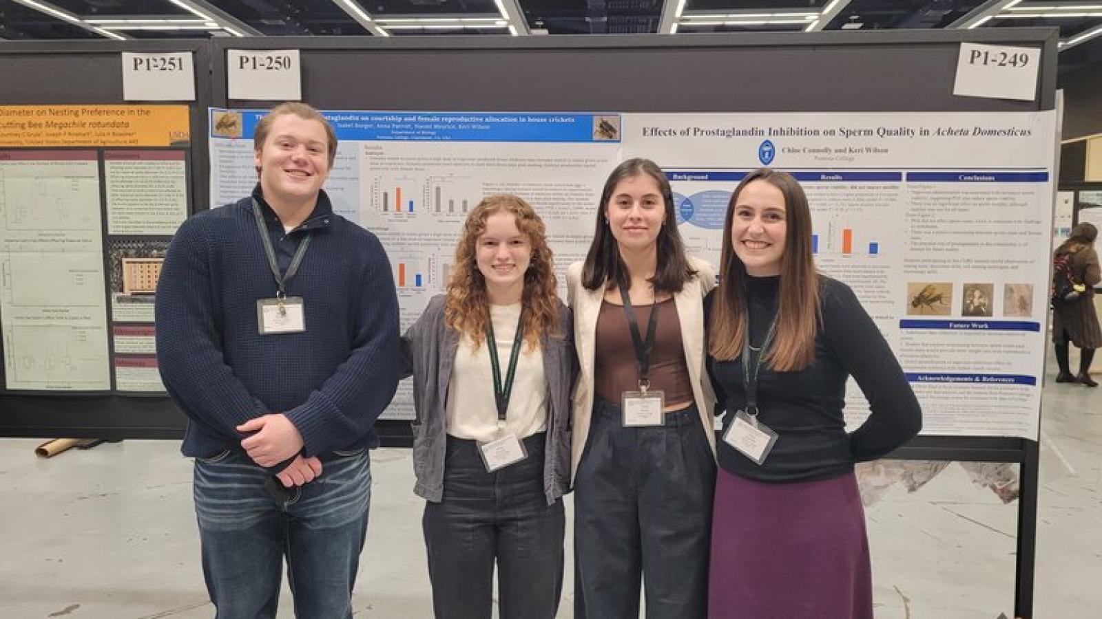 William Marquart, Anna Parrot, Isabel Burger, Chloe Connolly at SICB 2024