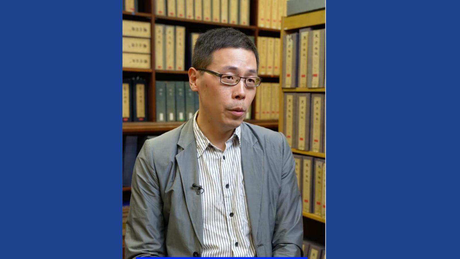 Professor Feng Xiao speaking to camera