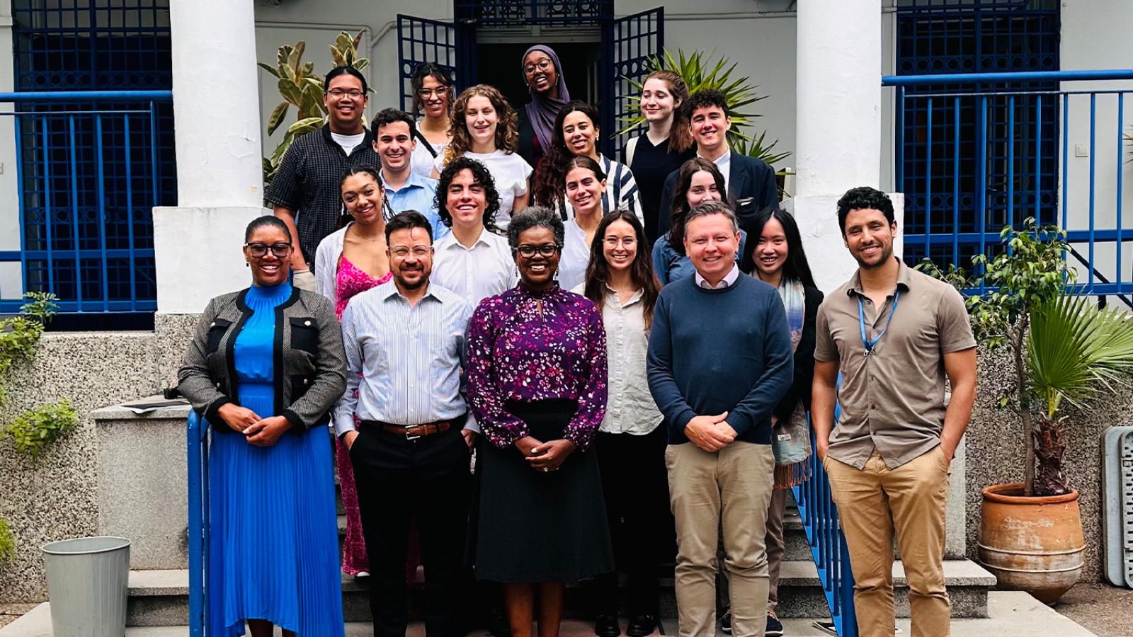 student group photo in Morocco, faculty led study away trip