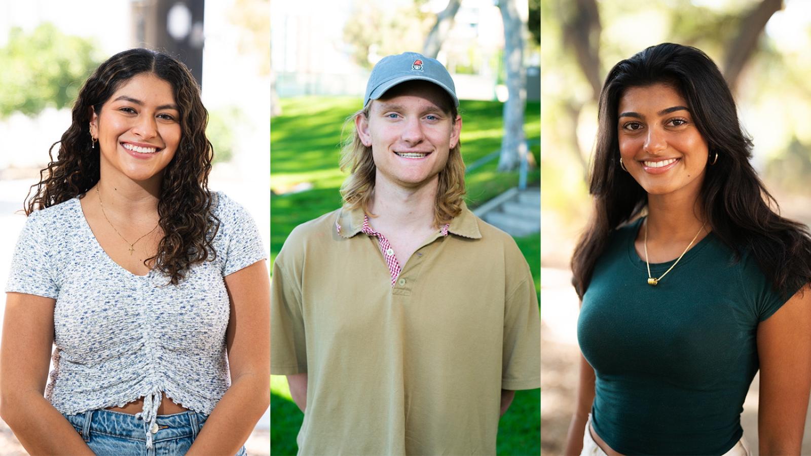 Collage of three student-athletes
