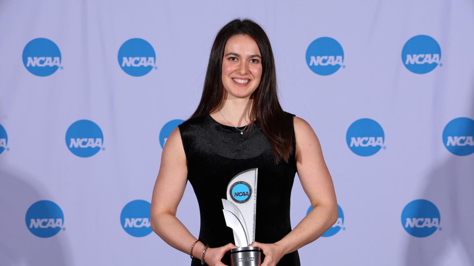 Alexandra Turvey holds the NCAA Woman of the Year award