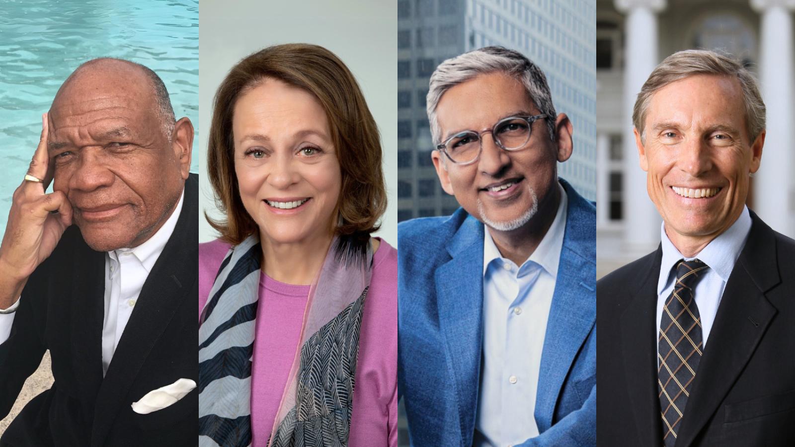 Headshots of Dr. Willie Benton Boone, Louise Bryson, Justice Halim Dhanidina and David W. Oxtoby