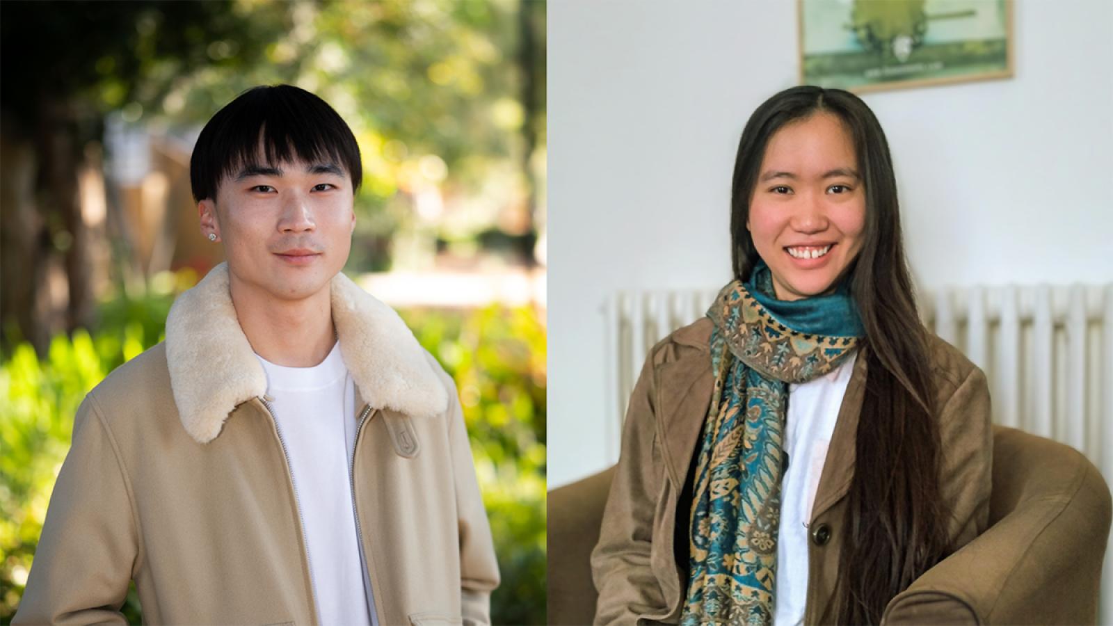 Two photos of students side by side 