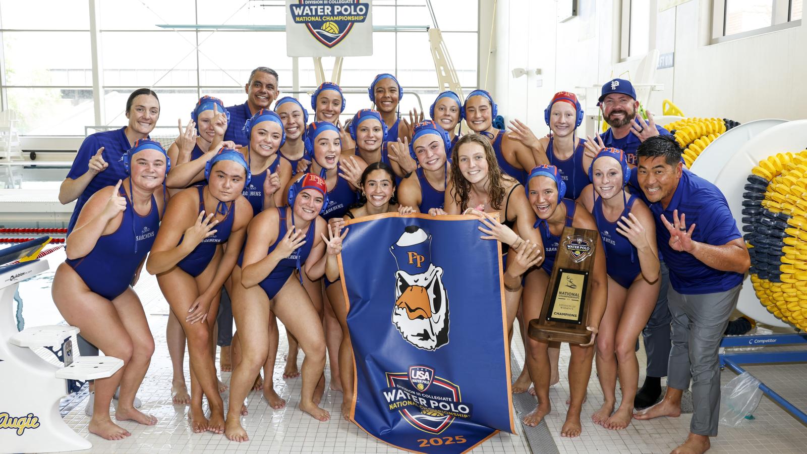 A water polo team in a group photo
