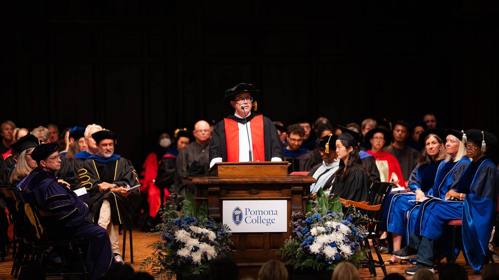 Ben Keim speaking at Convocation