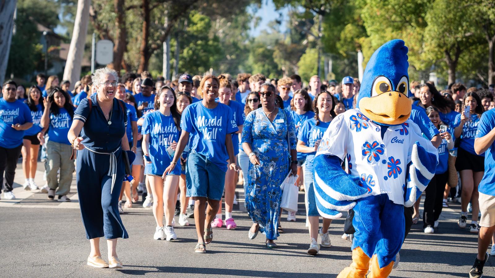 Students walk down College Avenue