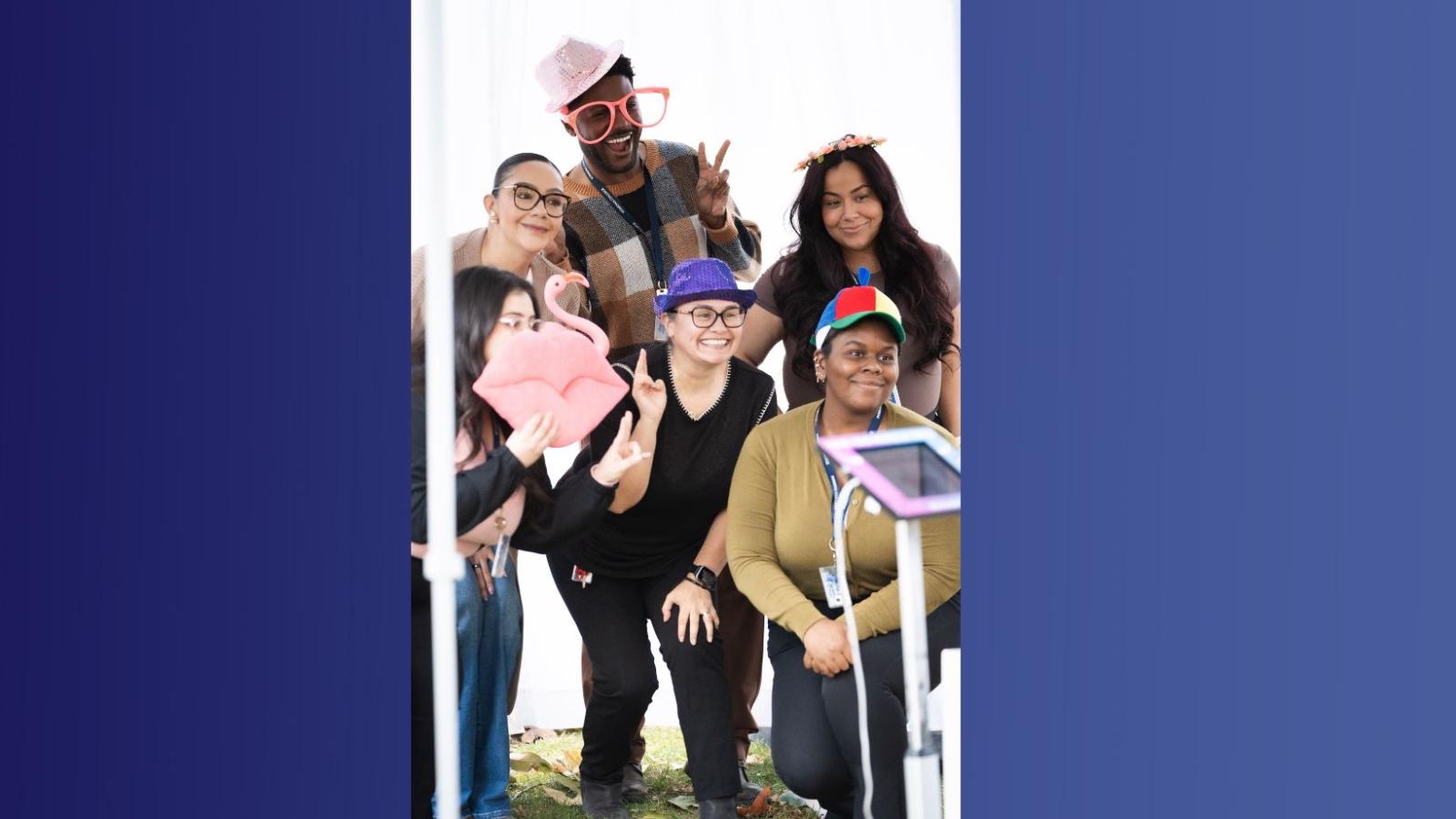 People in a photo booth