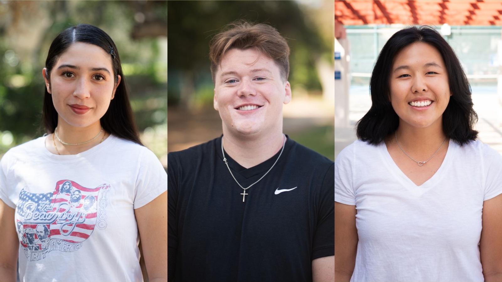 A panel of three headshots