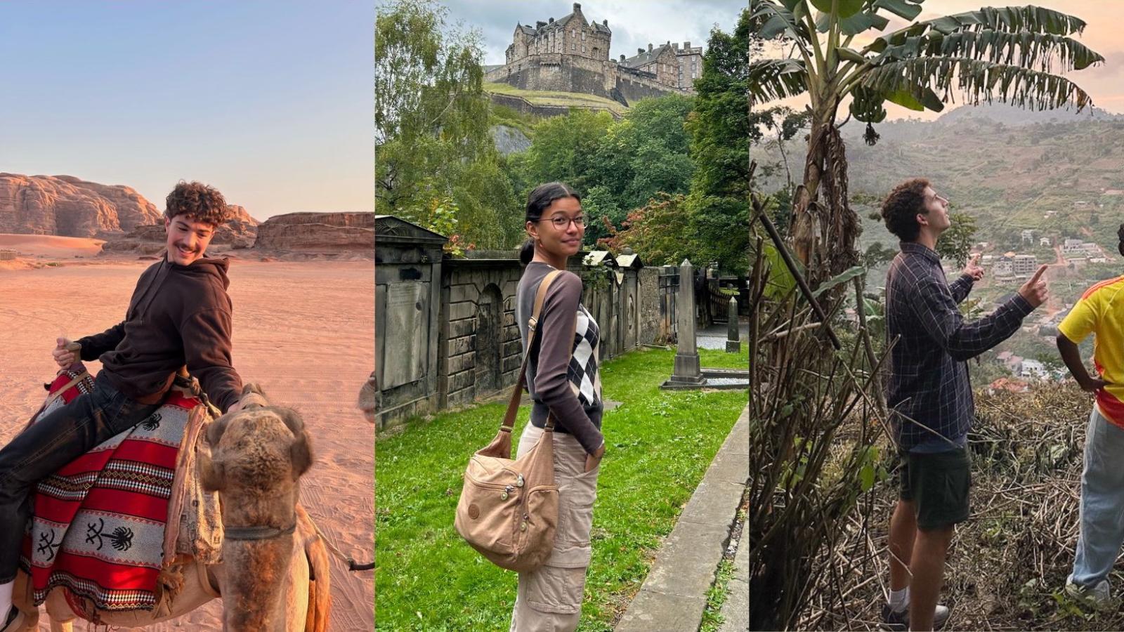 A panel of three photos