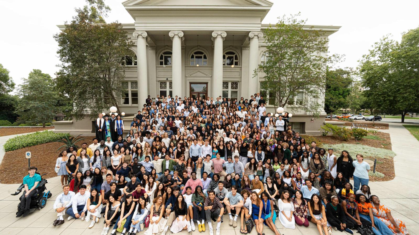 Students take group photo