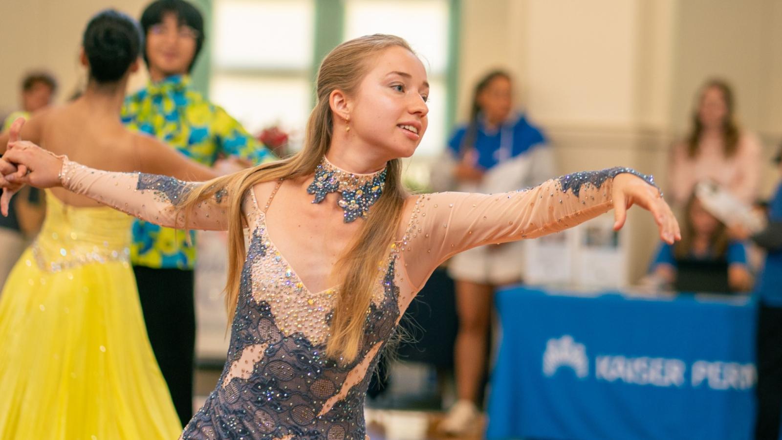 A student dancing