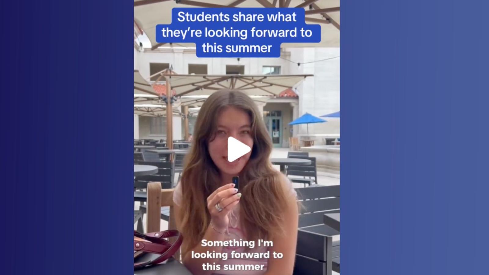 A student talks into a microphone