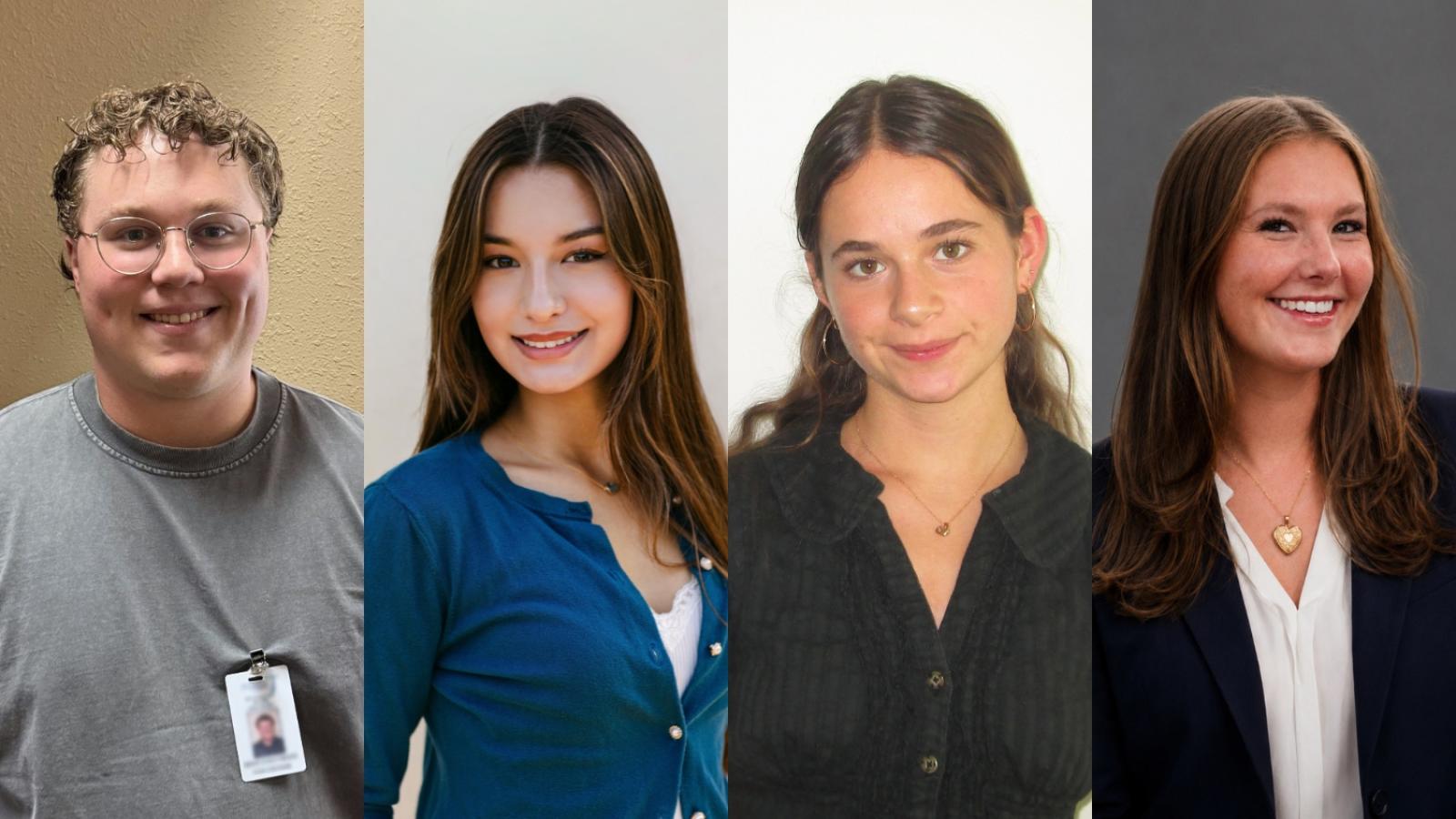 Head and shoulder photos of Max Eastman, Ella Lee-Guest, Mirabelle Pitt, and Amaia Sherman