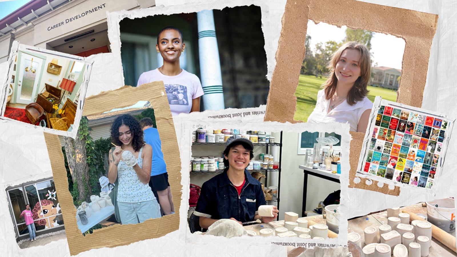 Collage of photos of students smiling at camera.