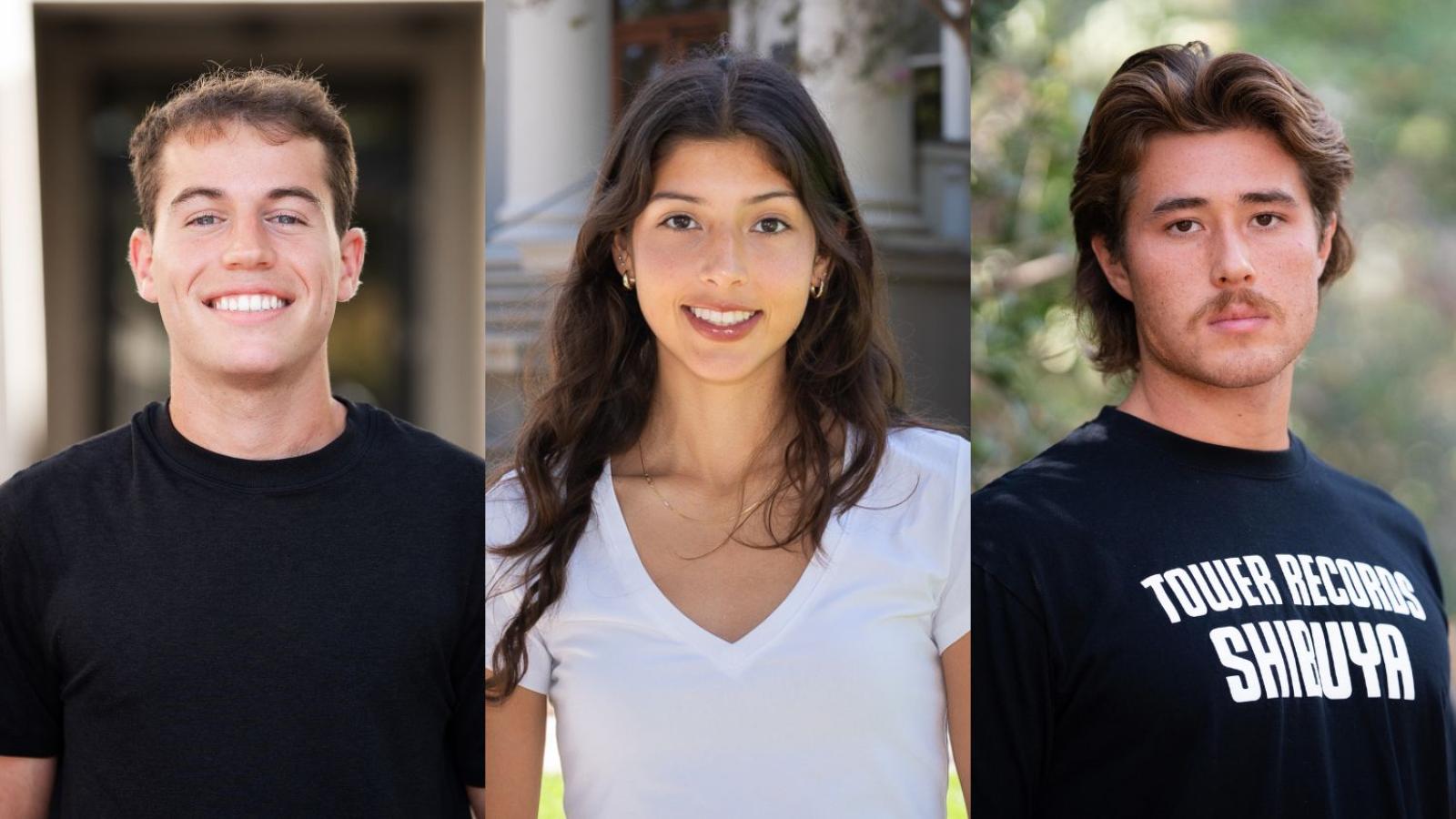 A panel of three headshots