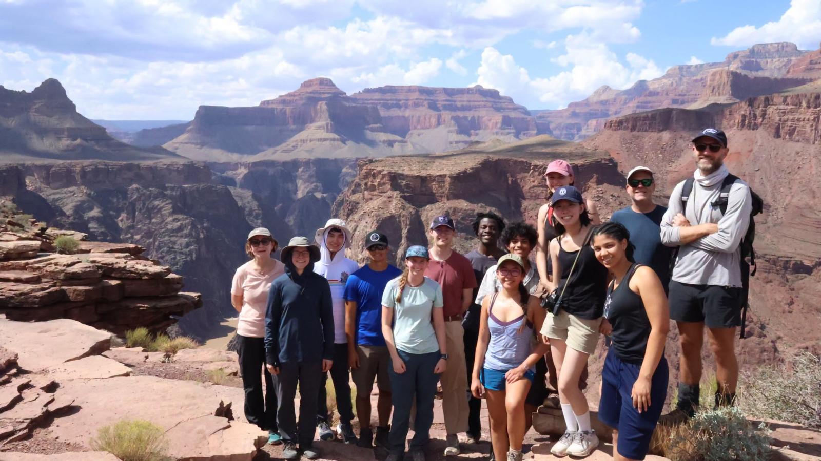 A group of people at the Grand Canyon