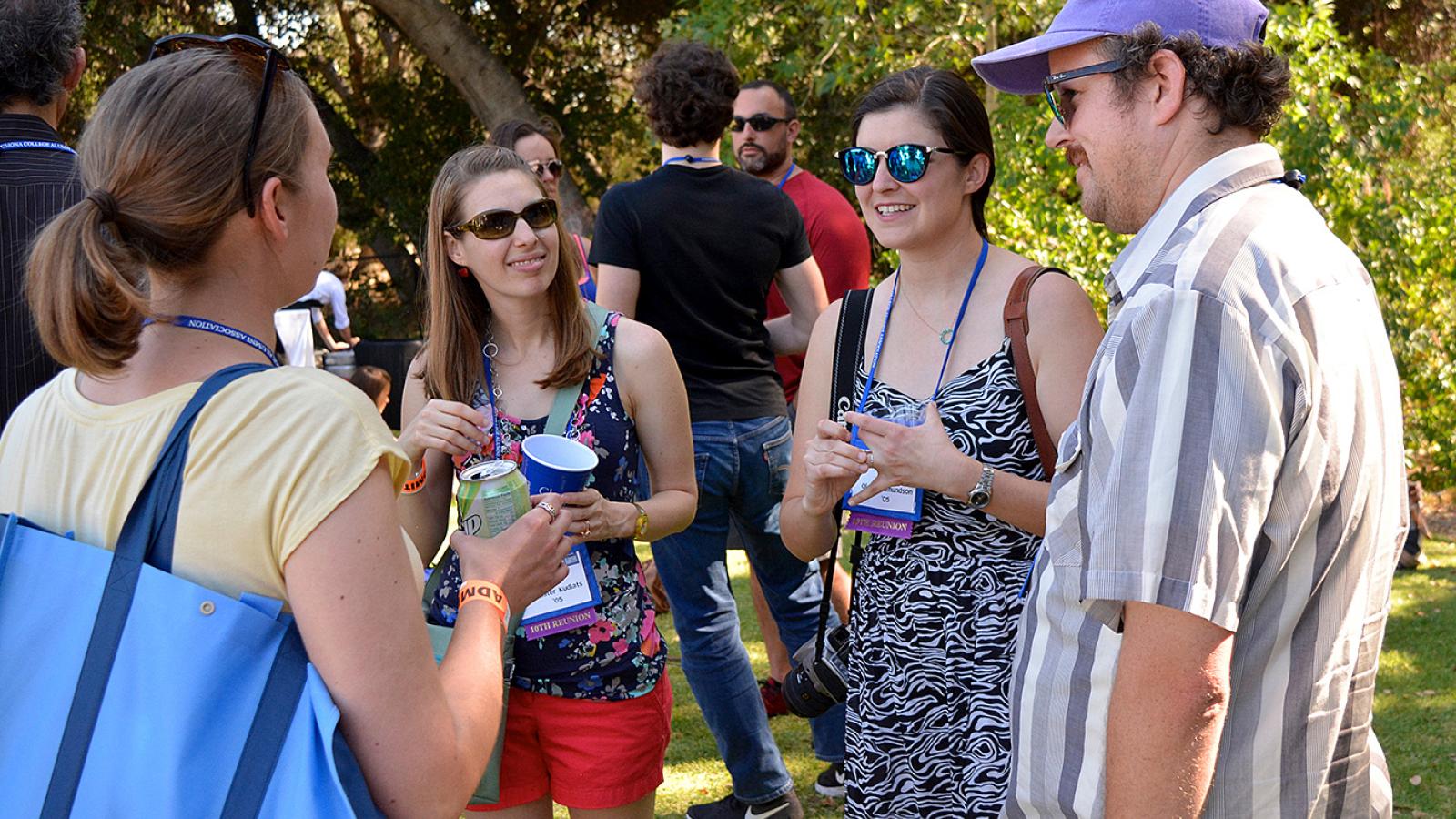 Alumni talking at Alumni Weekend 2015 at Pomona College