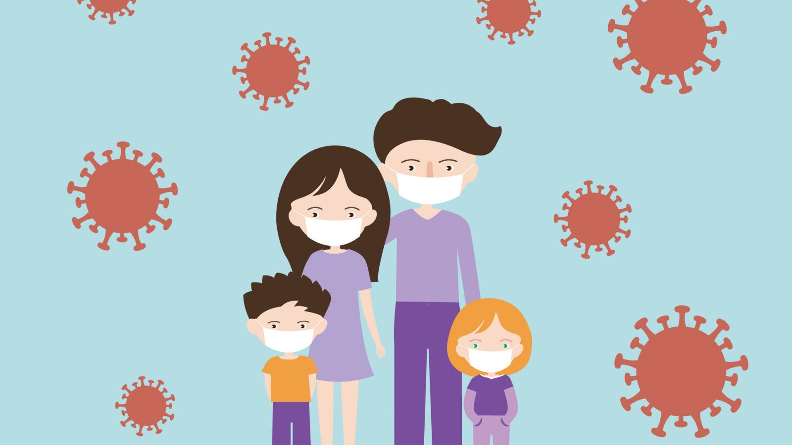 illustration of family during coronavirus
