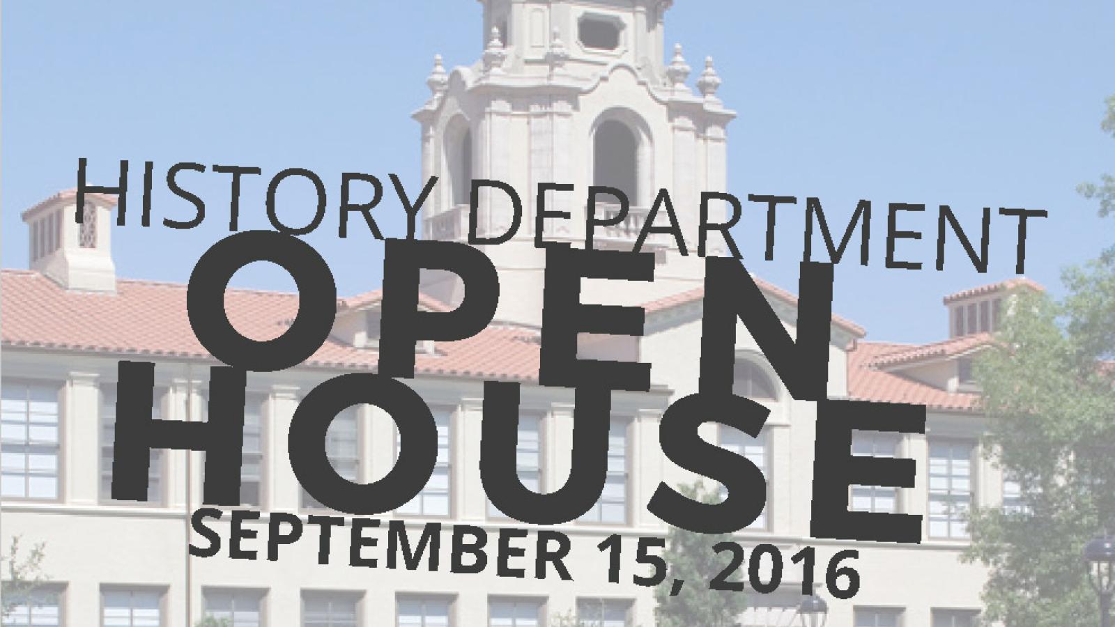 History Department Open House September 15, 2016