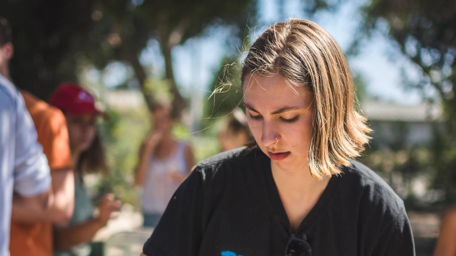 Kate Miller at the farm