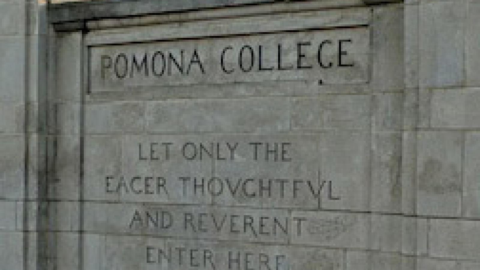 Pomona College sign