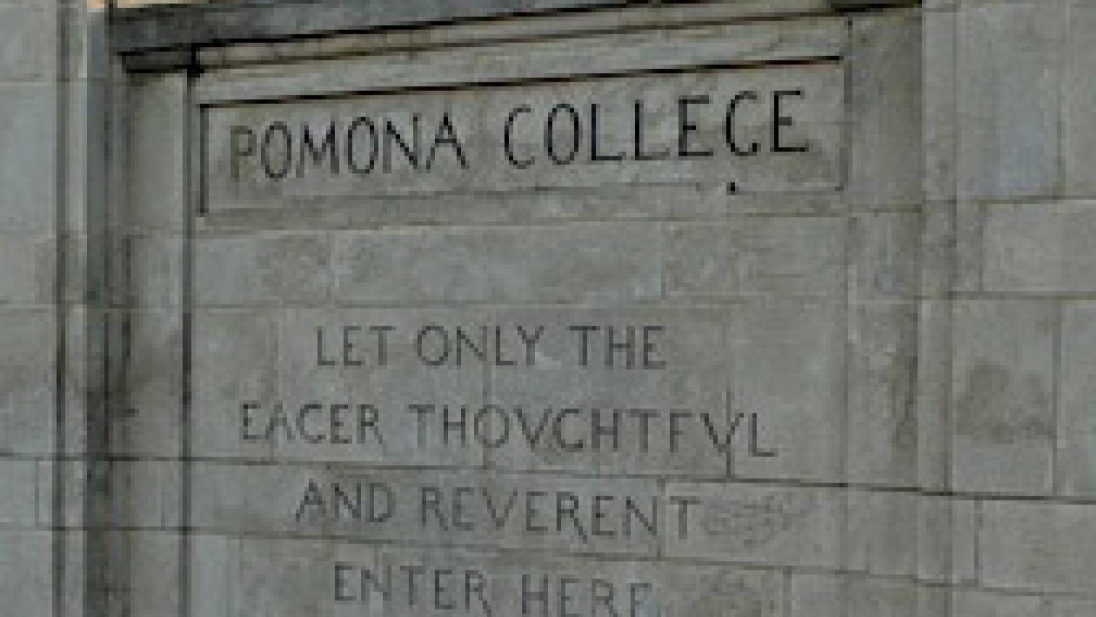 Pomona College sign