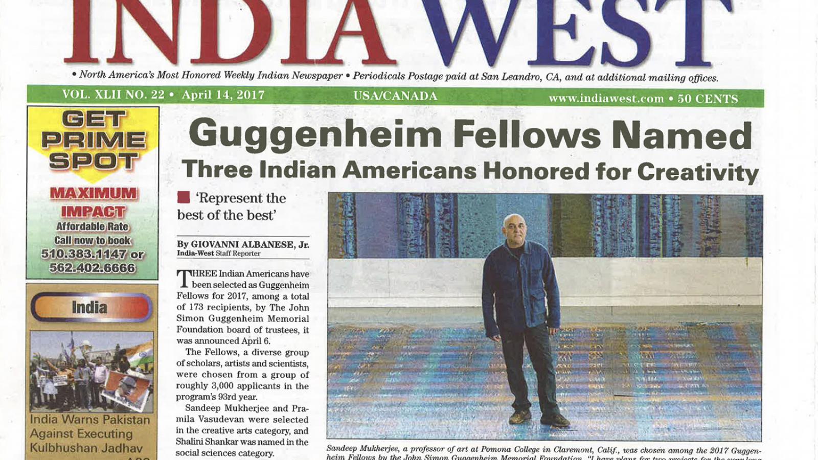 Mukherjee on cover of India West