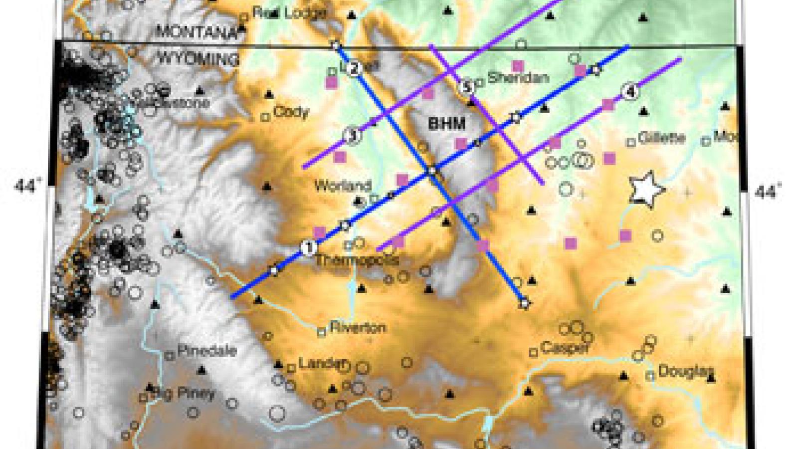 Map of mountain range