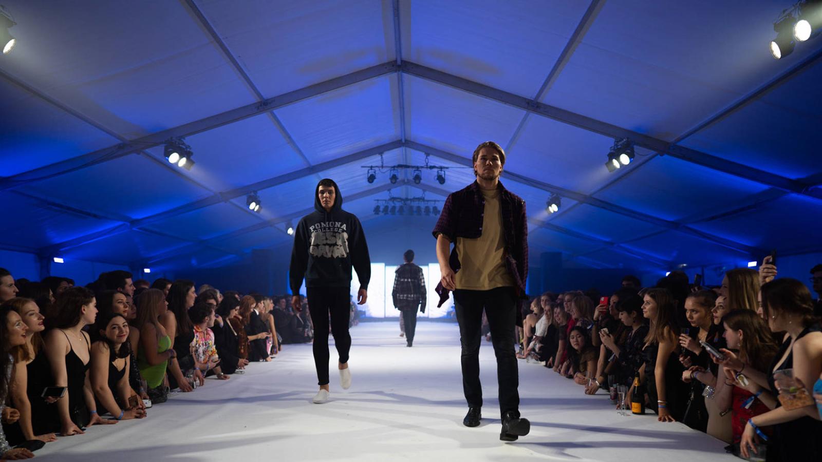 Malik’s designs on the runway, photo by Henri Cooney, 2020