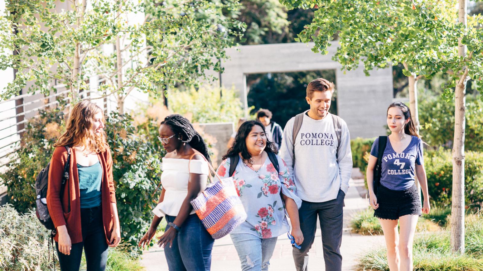 Pomona College Students Walking
