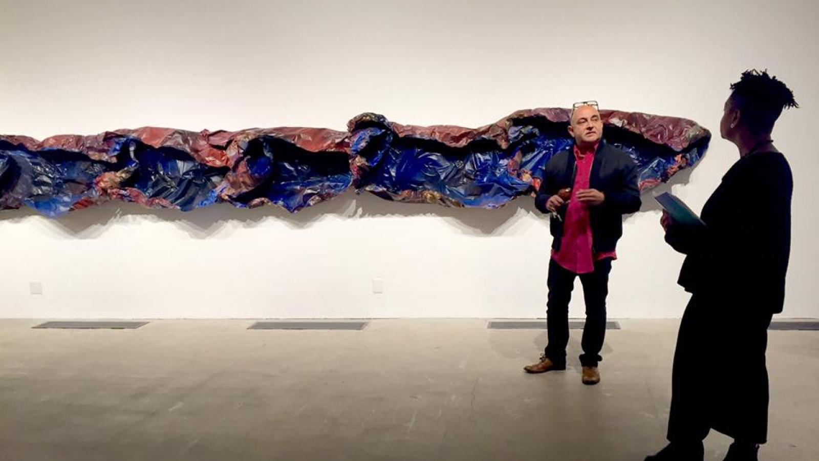 Sandeep Mukherjee in front of his work at COLA 2016