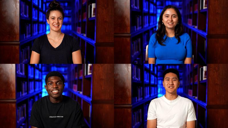 Screenshot of four seniors class of 2024 featured in a documentary