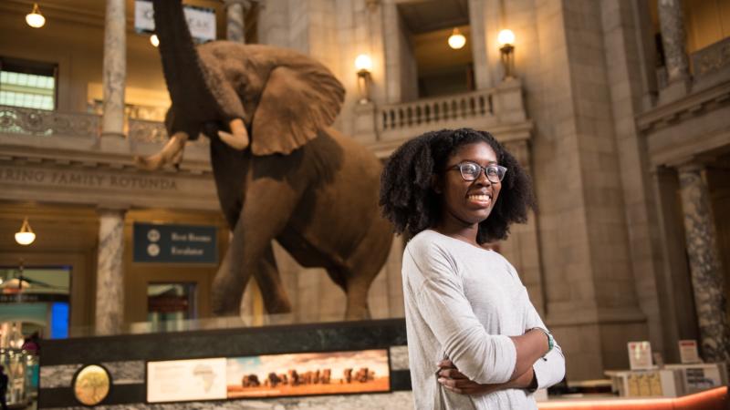 Student D'mai Curry summer internship at the Smithsonian