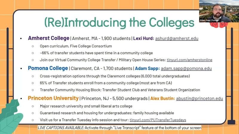 Transfer & Veteran Student Application Workshop with Top Colleges