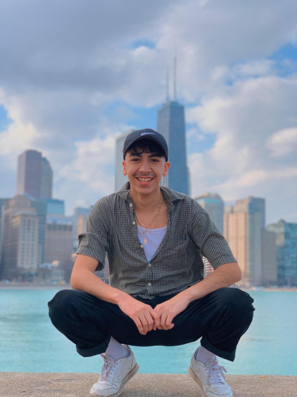 Julian Villasenor and the Chicago skyline