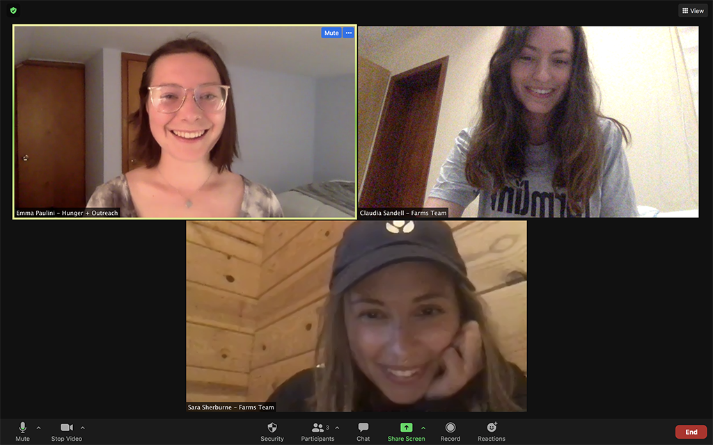 Zoom screenshot of Farmlink volunteers