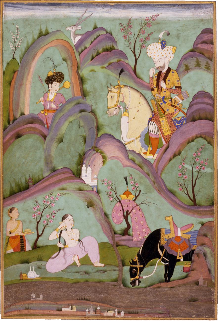 Khusraw Beholding Shirin Bathing, India, Deccan, Hyderabad, c. 1720-1740. The David Collection, Copenhagen, Denmark.