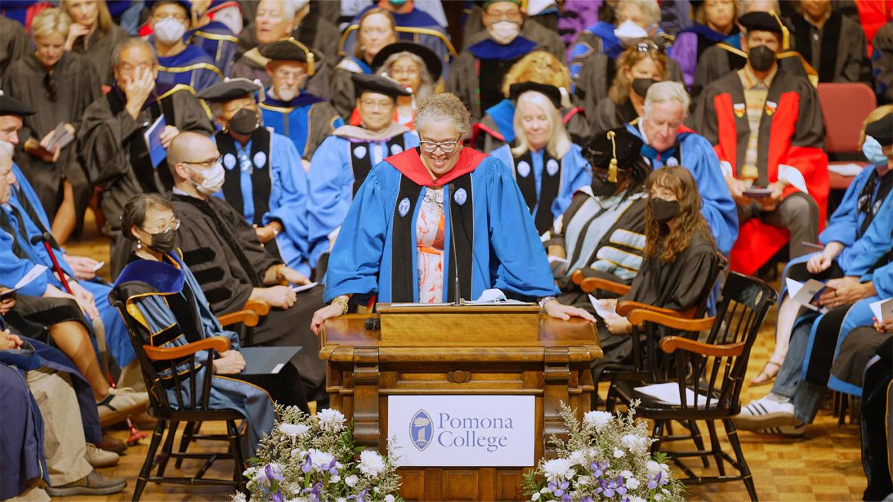 President Starr speaking at Convocation 2022