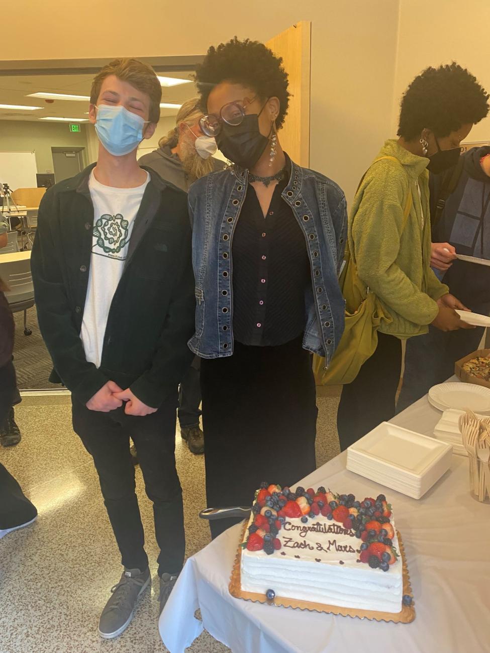 Zachary Wakefield & Madisun Woodward after their senior thesis presentations