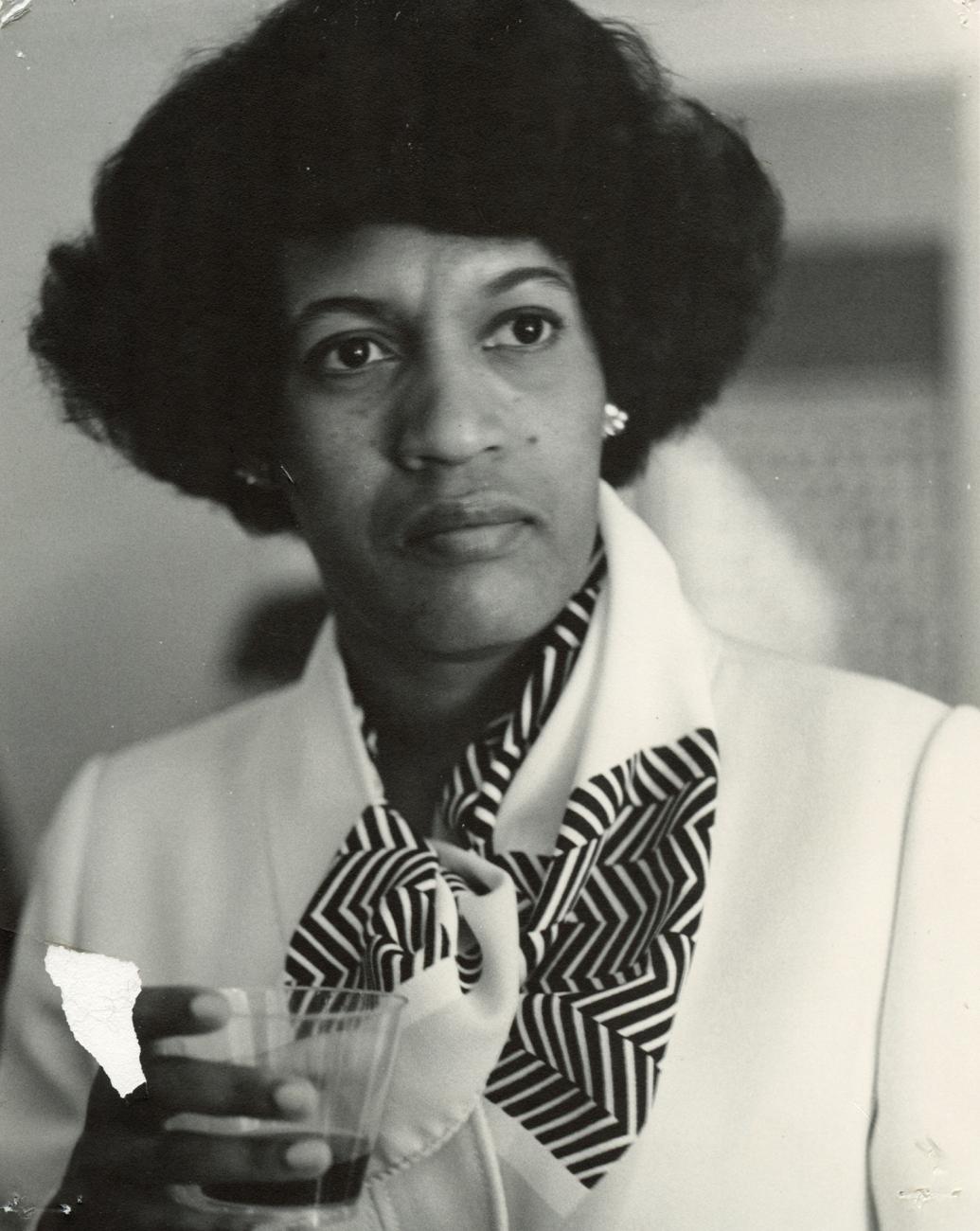 Myrlie Evers-Williams on the campaign trail, 24th Congressional District Campaign photograph, 1970.