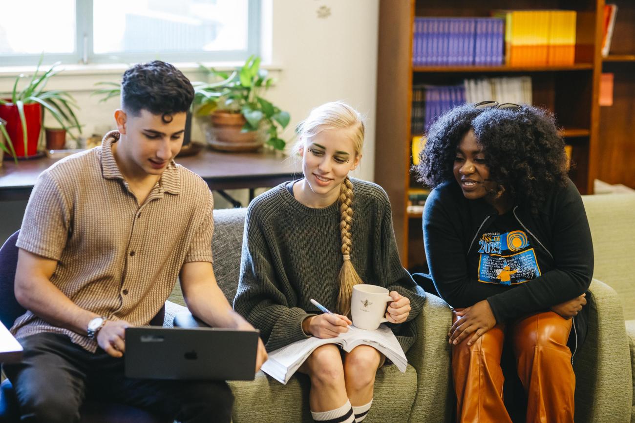 students work together on an assignment